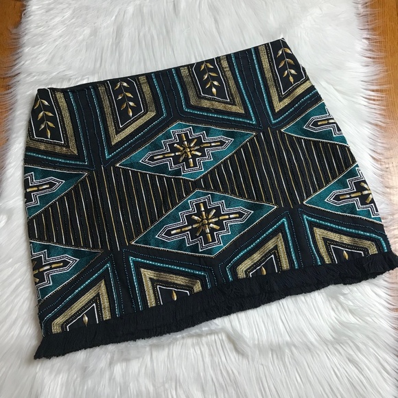 H&M Dresses & Skirts - H&M Beaded Fringe Mini Skirt
